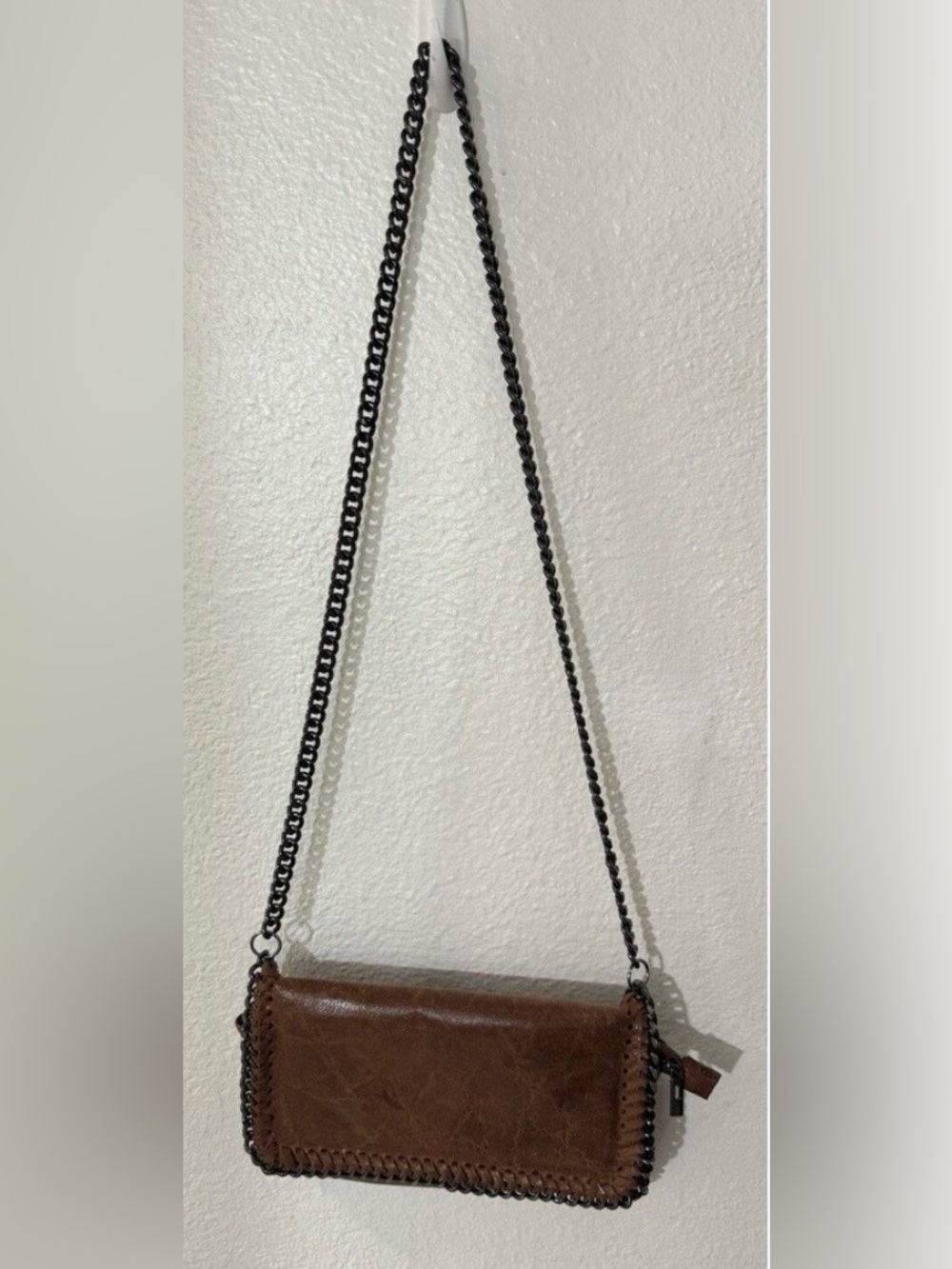 Italian designer BORSE IN PELLE Leather Crossbody Chain Bag - Picture 10 of 10
